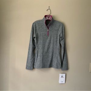 NWT Women’s Spyder Therma-Stretch Half-Zipper T-Neck Size 6 Dk. Grey/Raspberry